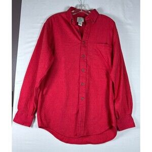 Field Gear Shirt Unisex  Long Sleeve Deep Coral Button Down Cotton Small NWOT